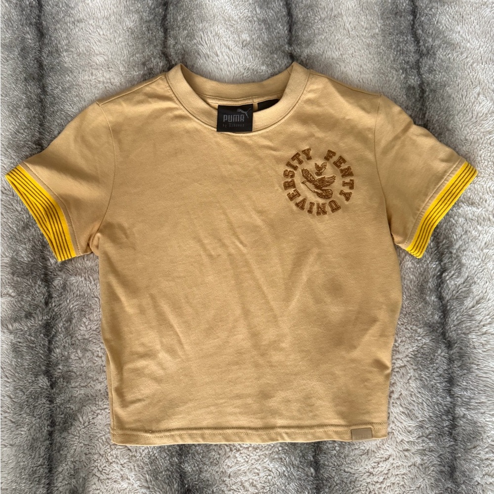Puma Fenty crop tee with Yellow Stripes
